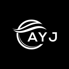 AYJ letter logo design on black background. AYJ  creative initials letter logo concept. AYJ letter design.
