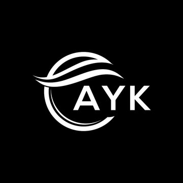 AYK letter logo design on black background. AYK  creative initials letter logo concept. AYK letter design.
