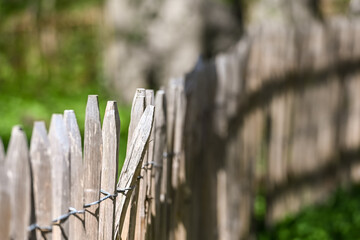 cloture piquet bois parc jardin vert environnement