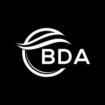 BDA letter logo design on black background. BDA  creative initials letter logo concept. BDA letter design.