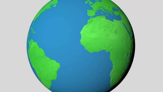 Seamless looping animation of the earth zooming in to the 3d map of Mali with the capital and the biggest cites in 4K resolution