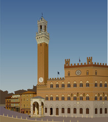 Obraz premium Florence, the center of the old city. Vector.