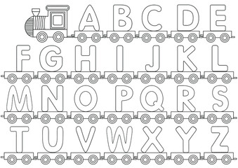 Fototapeta na wymiar Coloring page - Alphabet. Education and fun for children's. 