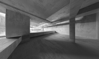 Abstract architecture interior background. Empty concrete room