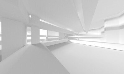 Fototapeta premium White Modern Background. Abstract Building Concept