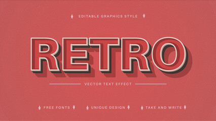 Red Retro - Editable Text Effect, Font Style