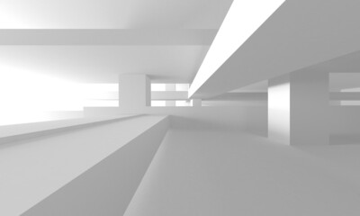 Illuminated corridor interior design. Empty Room Interior Background