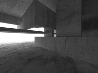 Abstract architecture background. Empty rough concrete interior