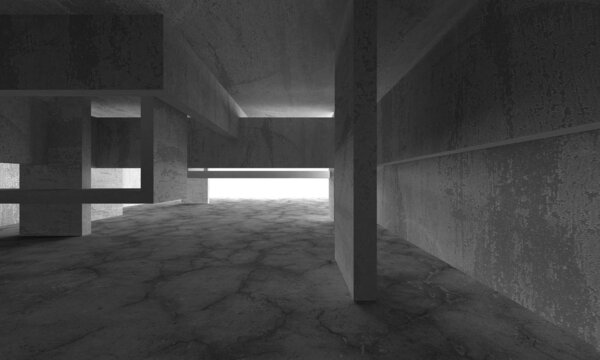 Abstract architecture background. Empty rough concrete interior