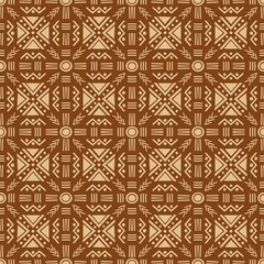 Illustration vintage brown-gold color traditional tribal African mudcloth seamless pattern background. Use for fabric, textile, interior decoration elements, wrapping.