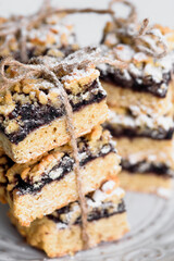 Cookies on a plate are on the table. Cookies close-up. Macro.