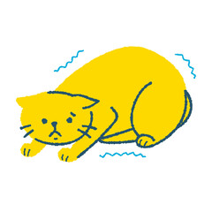 震える猫のイラスト