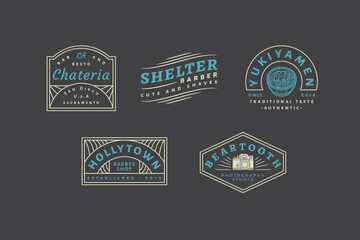 set of badge vintage retro labels