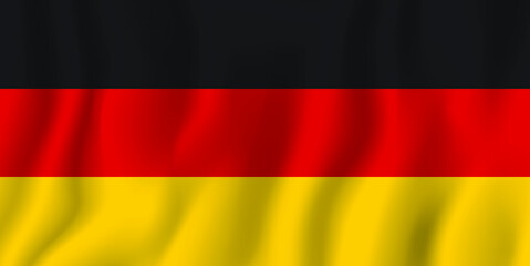 Obraz premium Germany realistic waving flag vector illustration. National country background symbol. Independence day