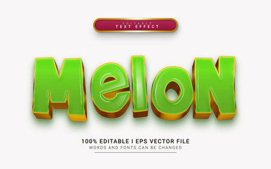 melon editable text effect - obrazy, fototapety, plakaty
