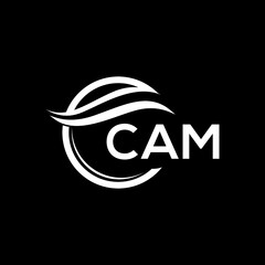 CAM letter logo design on black background. CAM  creative initials letter logo concept. CAM letter design.

