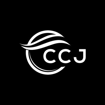CCJ letter logo design on black background. CCJ creative initials letter logo concept. CCJ letter design. 