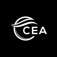 CEA letter logo design on black background. CEA creative initials letter logo concept. CEA letter design. 