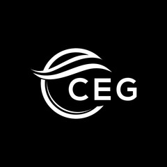 Fototapeta CEG letter logo design on black background. CEG  creative initials letter logo concept. CEG letter design. obraz