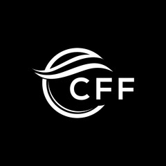 CFF letter logo design on black background. CFF creative initials letter logo concept. CFF letter design. 