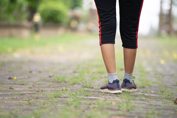 Jogging is also distinguished from running by having a wider lateral spacing of foot strikes, creating side-to-side movement that likely adds stability at slower speeds or when coordination is lacking