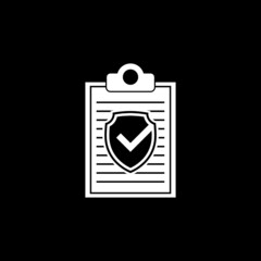 Insurance policy icon isolated on dark background 