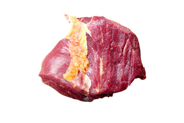 fresh red beef on a white background                 