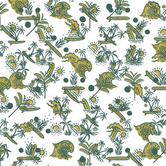 Beach Surf Set Illustration Pattern