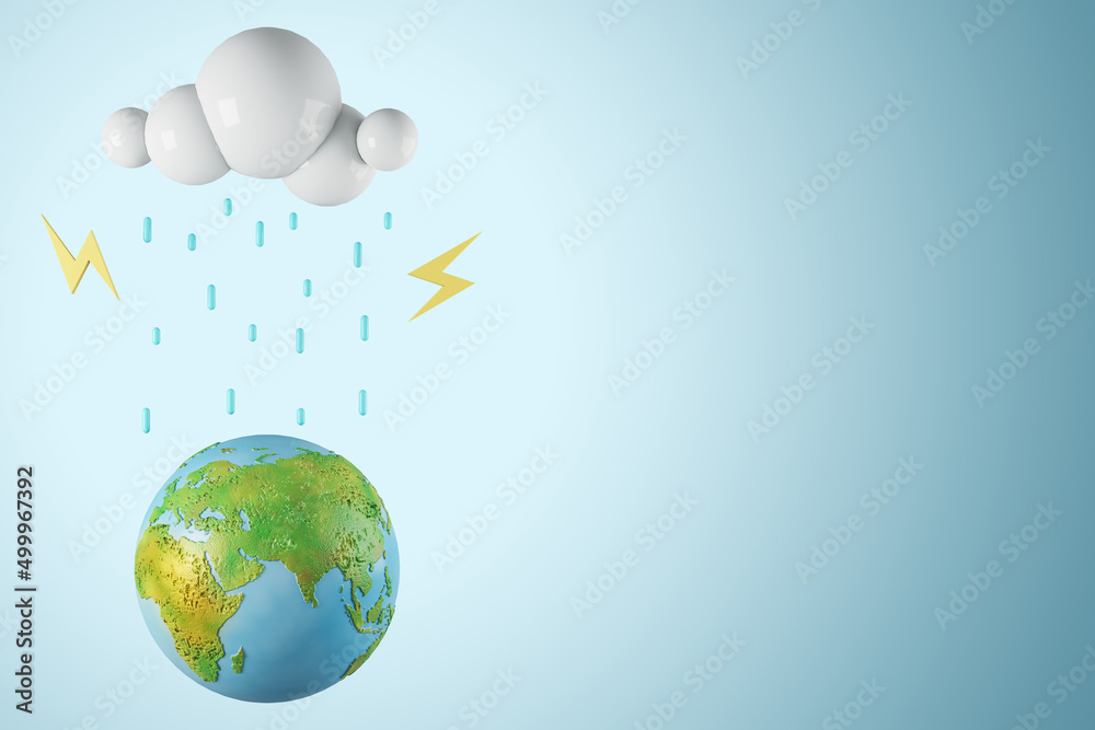 Aufkleber creative climate change globe on light background with mock up place. environment, caring for nature