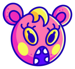 Fototapeta premium Cute Round Monster Vector 4