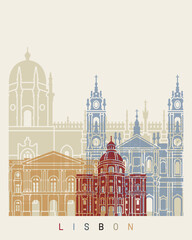 Lisbon skyline poster