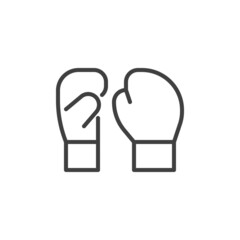 Boxing gloves line icon
