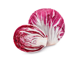 Radicchio red salad isolated on white background