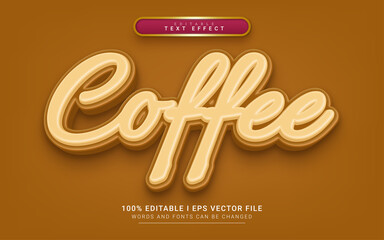 coffee cartoon editable text effect