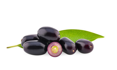 Jambolan plum or Java plum isolated on white background