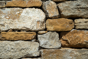 closeup of ancient stoned wall texture