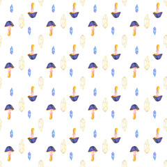 Seamless pattern crystals, mushroom, pink, purple, print for wrapping and textile. Endless Decorative Background design. Perfect for textile and scrapbooking.