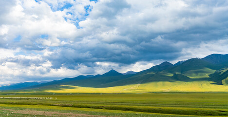 Xinjiang Grassland mountain natural scenery
