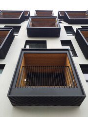 Architectural details of modern apartment building.