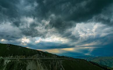 Xinjiang Grassland mountain natural scenery