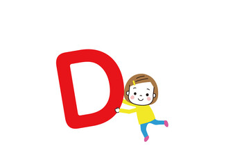 大きなDの文字をもった女の子