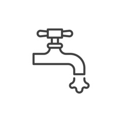 Water tap line icon