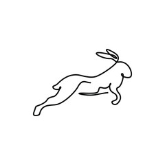 Minimalistic One Line Running Rabbit