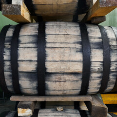 Oak wood barrels for tequila maturation