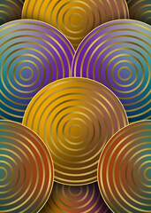 circle background with gradient color abstract image with golden lines