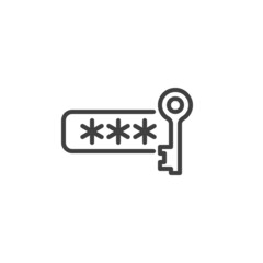 Password key line icon.