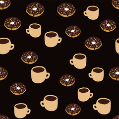 simple vector illustration donuts pattern 