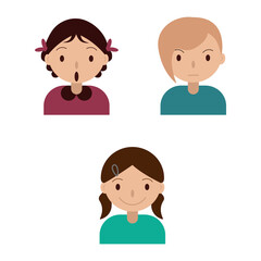 Fototapeta premium simple vector illustration faces three girls 
