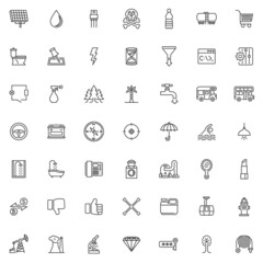 Miscellaneous line icons set