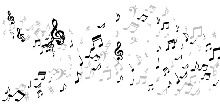 Musical notes flying vector design. Sound